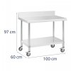 Stół ze stali nierdzewnej na kółkach - 60 x 100 cm - 155 kg ROYAL CATERING 10012808 RCAT-100/60-WS